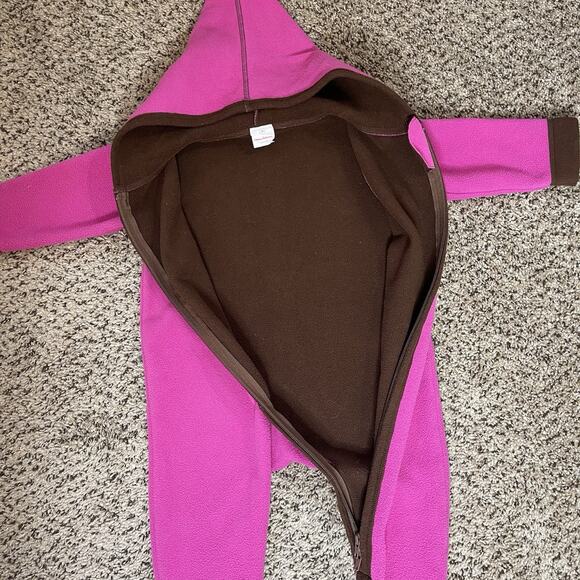 Hanna Andersson Baby US 18-24 Months Pink Fleece Zip Up Bunting Jumpsuit Sz 80 - Picture 5 of 6